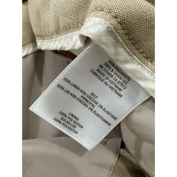 Veronica Beard Cruz Linen Blend Straight Leg Pants With Belt Womens Size 12 - Picture 4 of 7